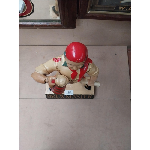 205 - Brewmaster rubberoid adverising figure. {36 cm W x 22 cm W x 10 cm D}.