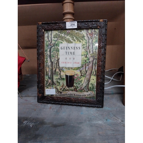 214 - Framed Guinness Time Spring 1948 advertising print. {30 cm H x 25 cm W}.