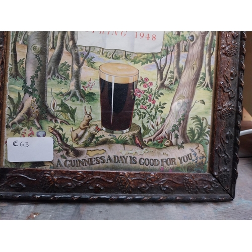 214 - Framed Guinness Time Spring 1948 advertising print. {30 cm H x 25 cm W}.