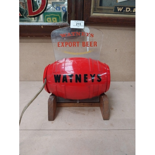 215 - Watney�s Export Beer light up advertising shelf sign. {25 cm H x 17 cm W x 14 cm D}.