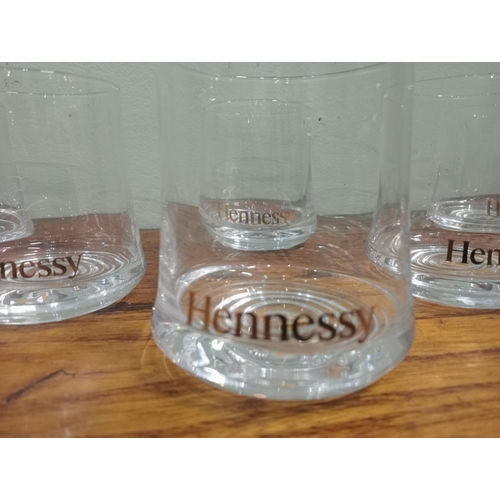 222A - Set of six Hennessy glasses H 10cm x Dia 8cm. NOT AVAILABLE TO VIEW IN PERSON.