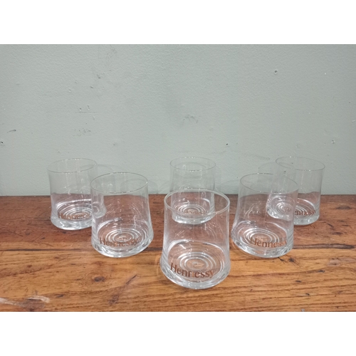 222A - Set of six Hennessy glasses H 10cm x Dia 8cm. NOT AVAILABLE TO VIEW IN PERSON.