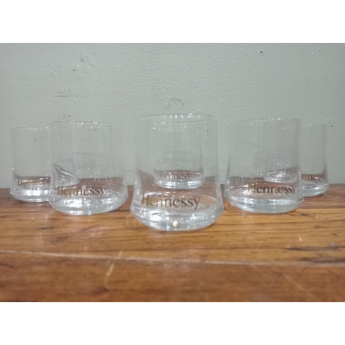 222A - Set of six Hennessy glasses H 10cm x Dia 8cm. NOT AVAILABLE TO VIEW IN PERSON.