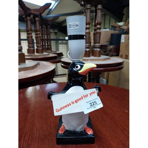 225 - Guinness is Good For You Penguin ceramic Carltonware lamp base. {25 cm H x 11 cm W x 8 cm D}.