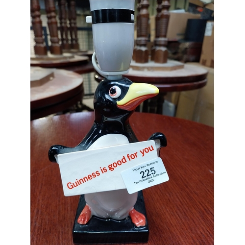 225 - Guinness is Good For You Penguin ceramic Carltonware lamp base. {25 cm H x 11 cm W x 8 cm D}.