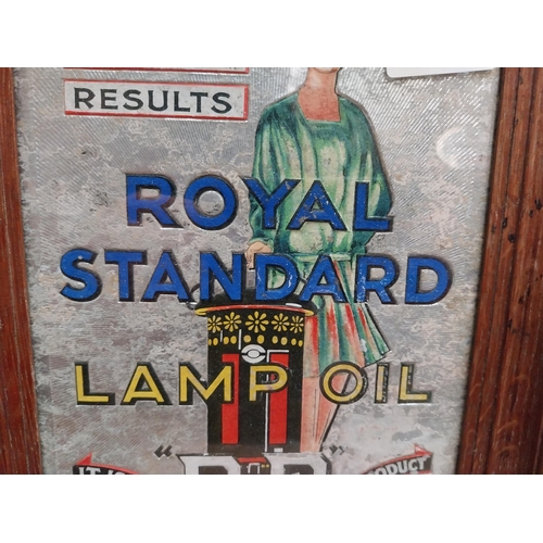 228 - Royal Standard Lamp VP framed advertising mirror {30 cm H x 22 cm W}.