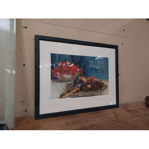 23 - Mc Vities and  Price framed advertising showcard. { 42cm H X 53cm W }.