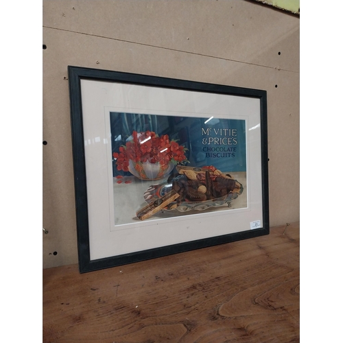 23 - Mc Vities and  Price framed advertising showcard. { 42cm H X 53cm W }.