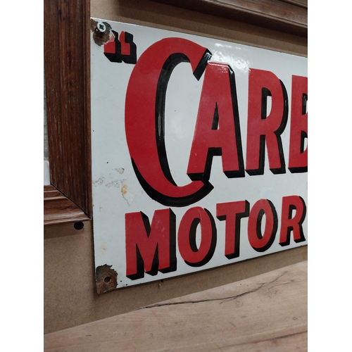 236 - Carburine Motor Spirit enamel advertising sign. {24 cm H x 81 cm W}.