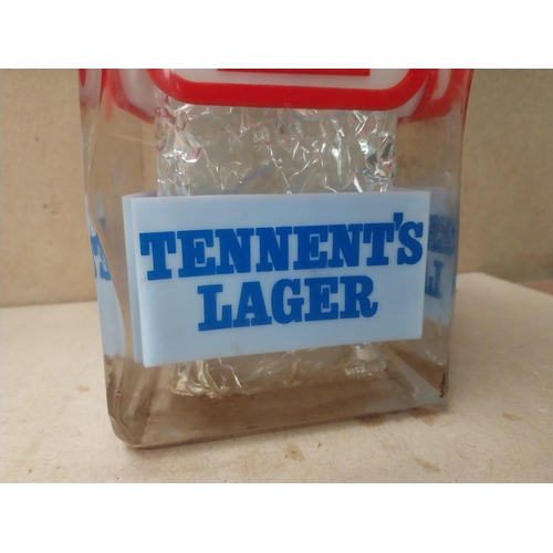 245 - Tennents Lager light up counter font. {24 cm H x 12 cm W x 12 cm D}