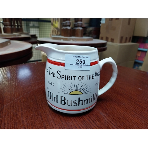 250 - Rare The Spirit of the Age Old Bushmills Burleighware ceramic water jug. {11 cm H x 14  cm W x 10 cm... 