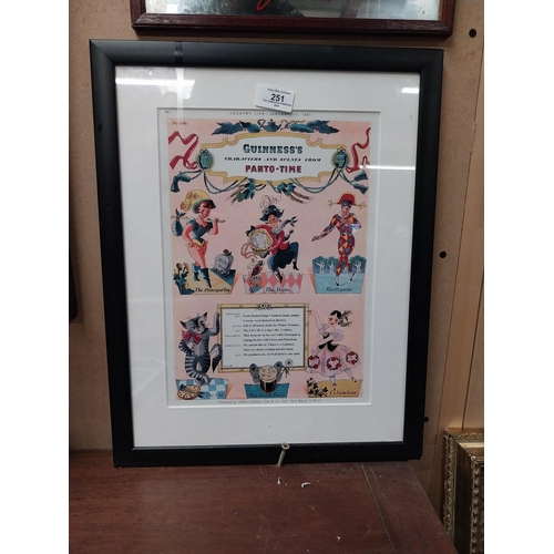 251 - Framed Guinness Panto Time print. {45 cm H x 35 cm W}