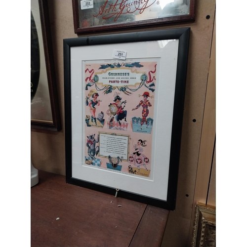 251 - Framed Guinness Panto Time print. {45 cm H x 35 cm W}