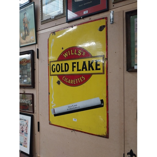 260 - Wills's Gold Flake Cigarettes enamel advertising sign. {92 cm H x 62 cm W}.