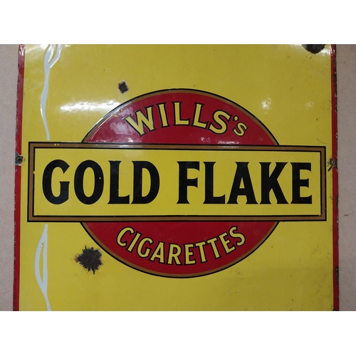 260 - Wills's Gold Flake Cigarettes enamel advertising sign. {92 cm H x 62 cm W}.