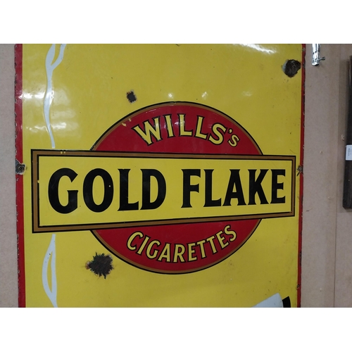 260 - Wills's Gold Flake Cigarettes enamel advertising sign. {92 cm H x 62 cm W}.