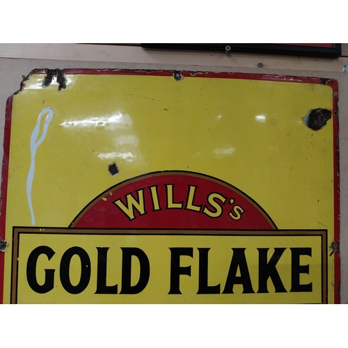 260 - Wills's Gold Flake Cigarettes enamel advertising sign. {92 cm H x 62 cm W}.