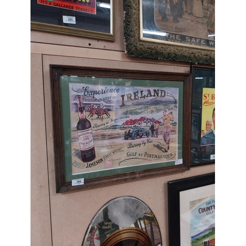 266 - Experience the Best Of Ireland Home of Jameson Finest Whiskey Golf at Portmarnock framed advertising... 