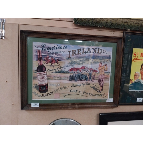 266 - Experience the Best Of Ireland Home of Jameson Finest Whiskey Golf at Portmarnock framed advertising... 