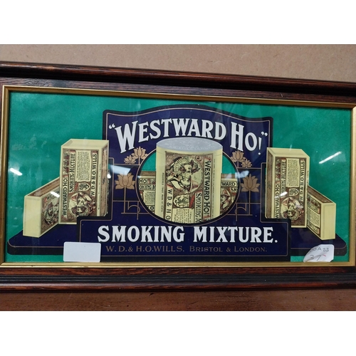 27 - Westward Ho framed showcard. {23 cm H x 14 cm W}.