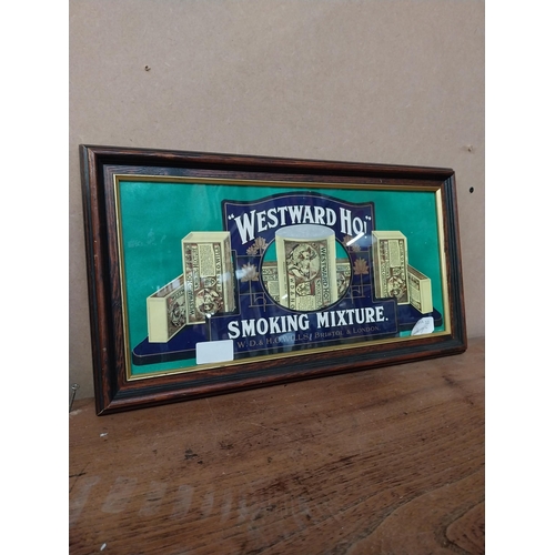 27 - Westward Ho framed showcard. {23 cm H x 14 cm W}.