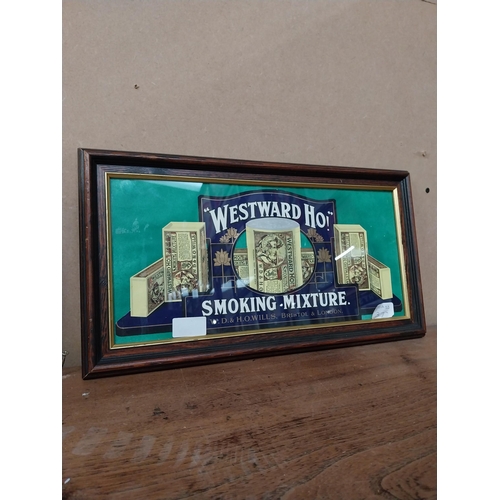 27 - Westward Ho framed showcard. {23 cm H x 14 cm W}.