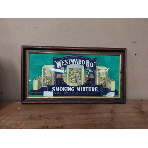 27 - Westward Ho framed showcard. {23 cm H x 14 cm W}.