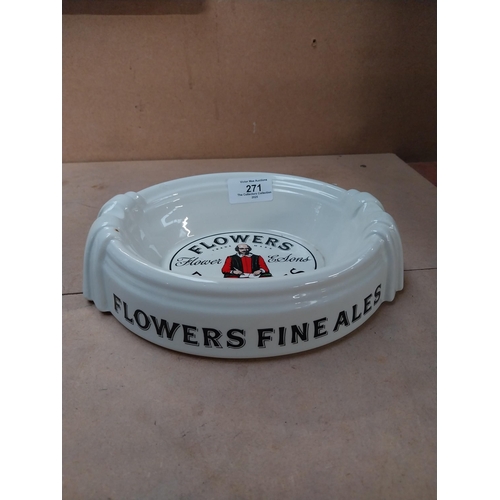 271 - Flowers Fine Ales Carltonware ceramic advertising ashtray {5 cm H  x 23 cm W x 18 cm D} and Toby Car... 