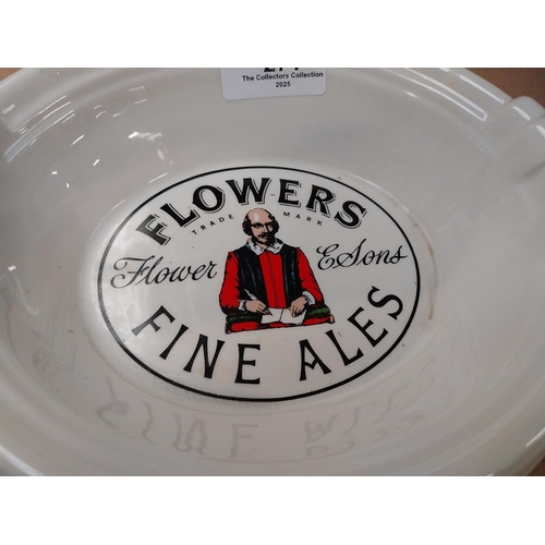 271 - Flowers Fine Ales Carltonware ceramic advertising ashtray {5 cm H  x 23 cm W x 18 cm D} and Toby Car... 