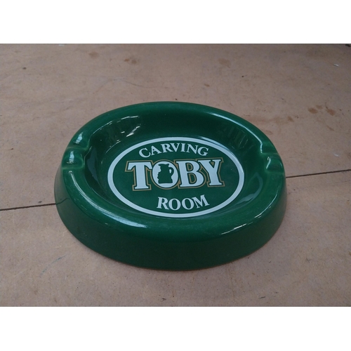 271 - Flowers Fine Ales Carltonware ceramic advertising ashtray {5 cm H  x 23 cm W x 18 cm D} and Toby Car... 