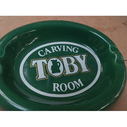 271 - Flowers Fine Ales Carltonware ceramic advertising ashtray {5 cm H  x 23 cm W x 18 cm D} and Toby Car... 