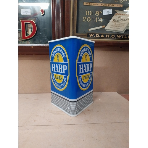 273 - Harp lager Perspex advertising counter font. {23 cm H x 16 cm W x 12 cm D}.