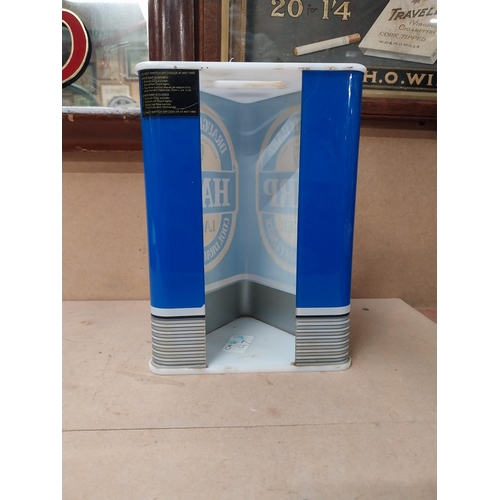 273 - Harp lager Perspex advertising counter font. {23 cm H x 16 cm W x 12 cm D}.