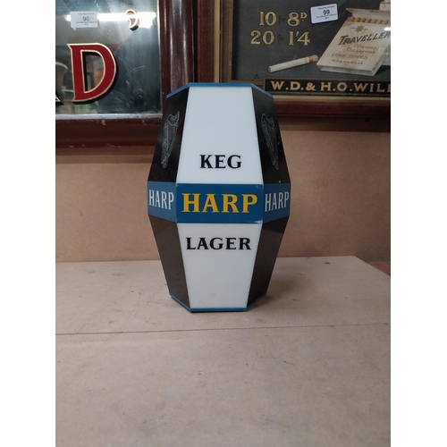 276 - Harp Keg perspex counter advertising light. {22 cm H x 16 cm W}.