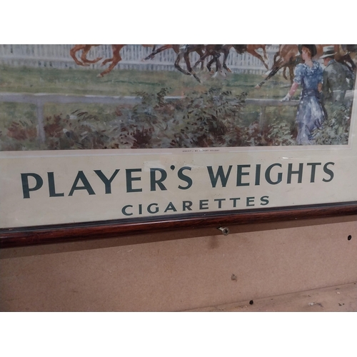 283 - Players Weights cigarettes advertising showcard in original frame {41 cm H  x 54 cm W}.