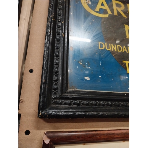 284 - Framed tin plate Carroll�s No 1 Dundalk premier Target Tobacco. {44 cm H x 57 cm W}.