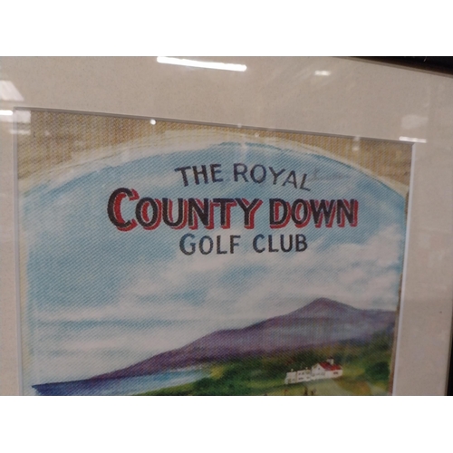 285 - Royal County Down Golf Club Lobsters and Oyster Guinness framed advertising showcard. {60 cm H x 45 ... 