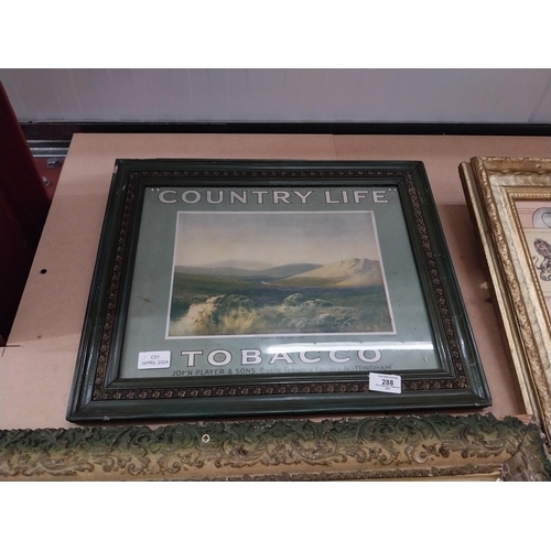 288 - Framed original Country Life showcard. {40 cm H x 37 cm W].