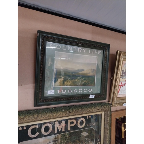 288 - Framed original Country Life showcard. {40 cm H x 37 cm W].