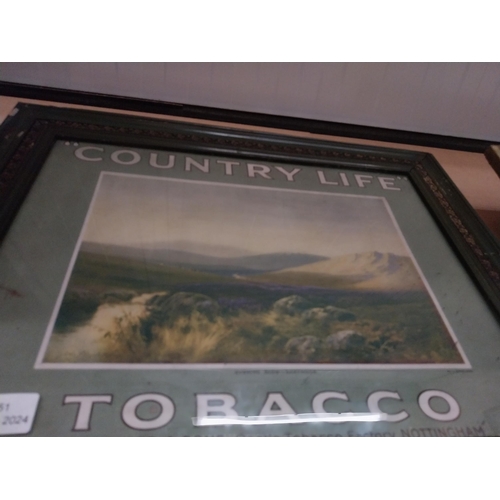 288 - Framed original Country Life showcard. {40 cm H x 37 cm W].