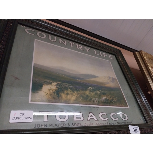 288 - Framed original Country Life showcard. {40 cm H x 37 cm W].