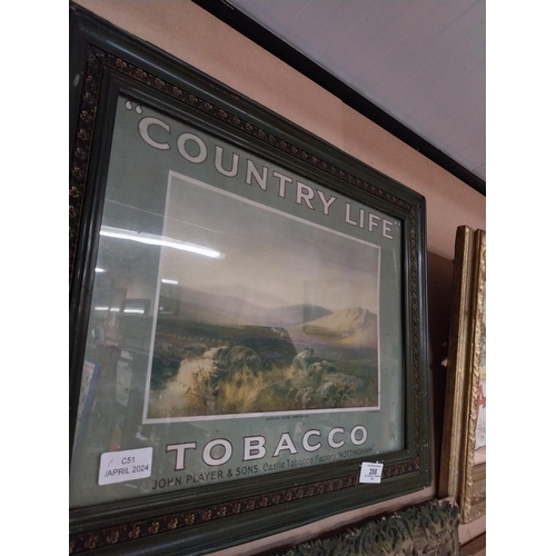 288 - Framed original Country Life showcard. {40 cm H x 37 cm W].