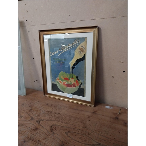 29 - Cross & Blackwell Florence Cream framed advertising showcard. {45 cm H x 38 cm W}.