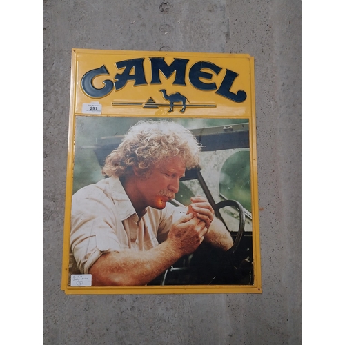 291 - 1970's Camel Cigarettes perspex advertising sign. {39 cm H x 28 cm W}.