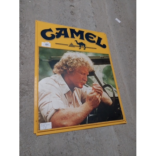 291 - 1970's Camel Cigarettes perspex advertising sign. {39 cm H x 28 cm W}.