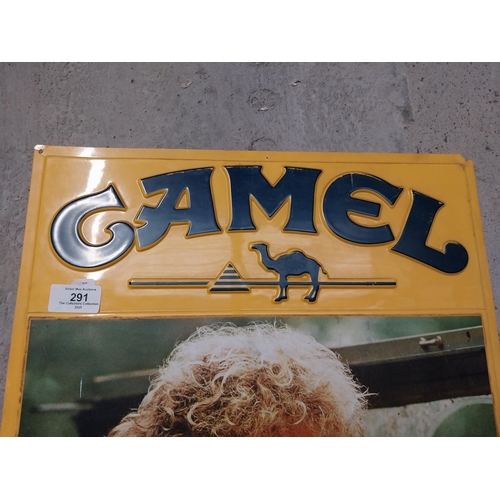 291 - 1970's Camel Cigarettes perspex advertising sign. {39 cm H x 28 cm W}.