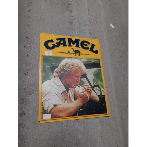 291 - 1970's Camel Cigarettes perspex advertising sign. {39 cm H x 28 cm W}.