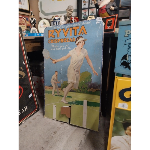 294 - 1930�s Ryvita Crispbread cardboard showcard. {79 cm H x 49 cm W}.