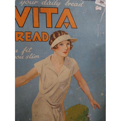 294 - 1930�s Ryvita Crispbread cardboard showcard. {79 cm H x 49 cm W}.