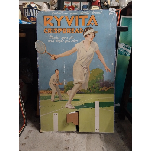 294 - 1930�s Ryvita Crispbread cardboard showcard. {79 cm H x 49 cm W}.